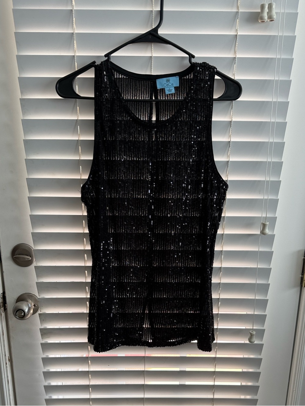 C&C California Black Sequin Mesh Tank Cover-Up